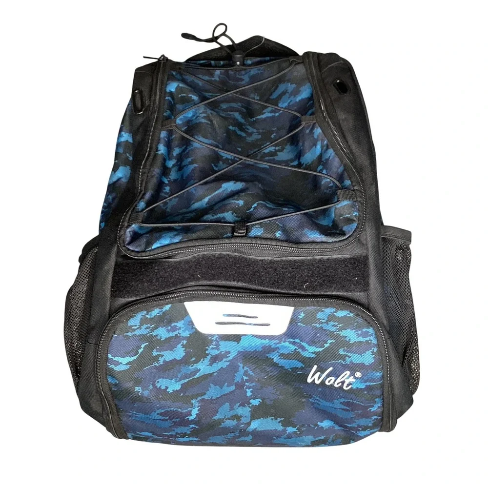 Wolt Backpack Unisex Large Blue Camo Good Condition Tactical Sporty Gym Bag